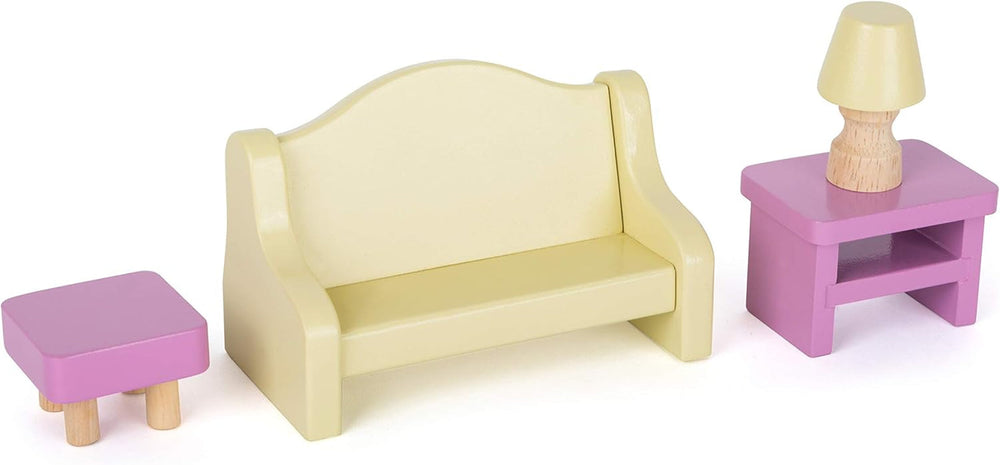 Small Foot 11192 3-Tier Revolving Wooden Doll House Including Toy Furniture Multicolor 37 X 40 X 67 Cm Naty Shop Doll Houses