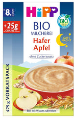 HiPP Good Night Oatmeal with apples and organic oat milk (4 x 475g), from 8 months, no added sugar, with organic whole grains and organic fruit, of the best organic quality