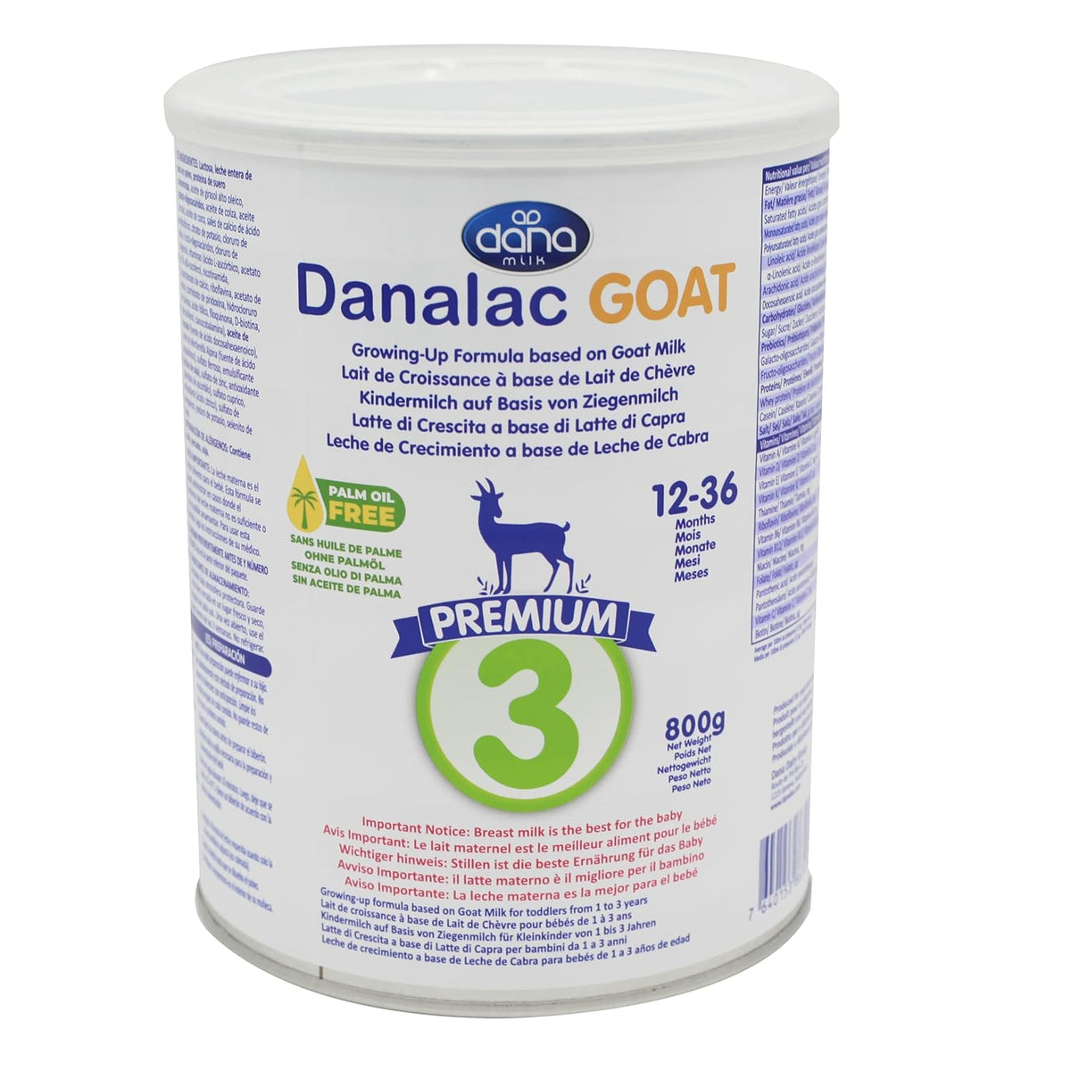 Danalac (Pack of 1) Advanced Goat Milk Formula for Growth 800g Baby Milk Powder Stage 3 for Toddlers and Babies 1-3 Years