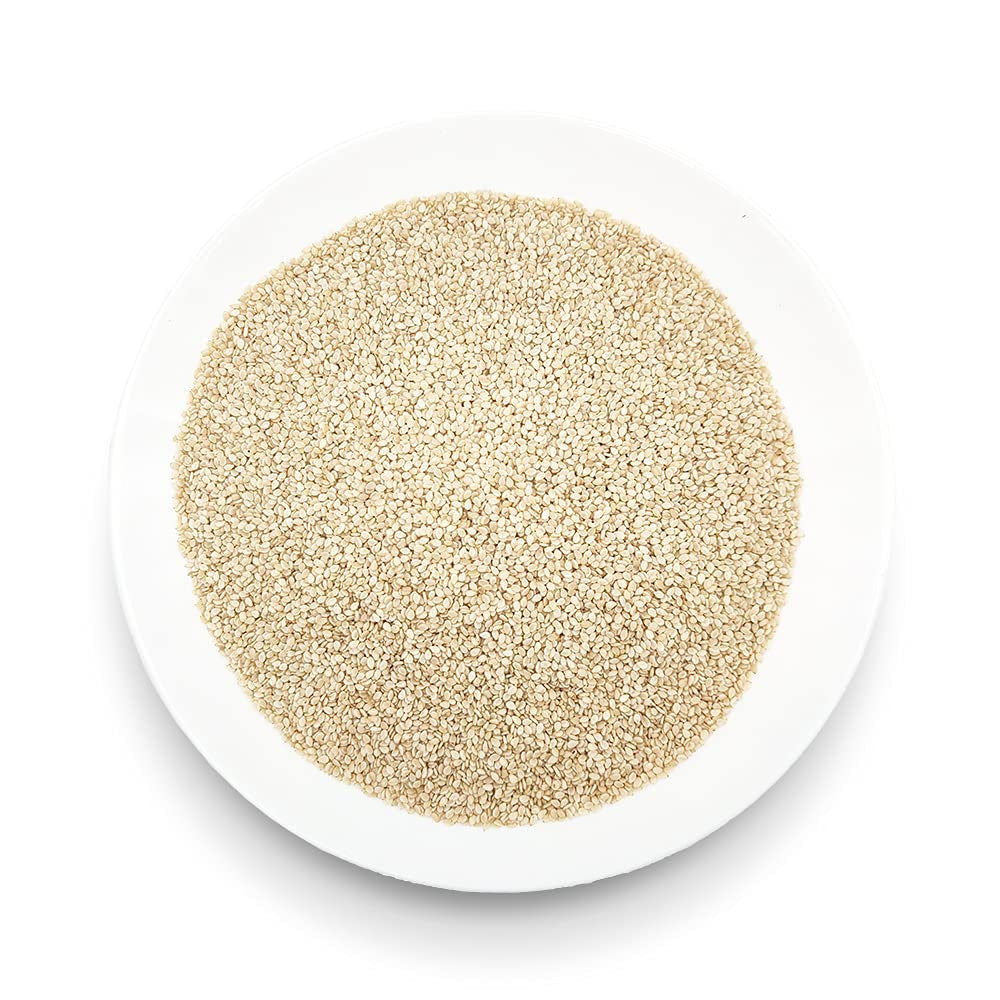 Organic Sesame Seeds 3kg, Raw Organic Oilseeds, White Sesame, Naturally Hulled, Unroasted, Source of Calcium and Iron, Economy Package