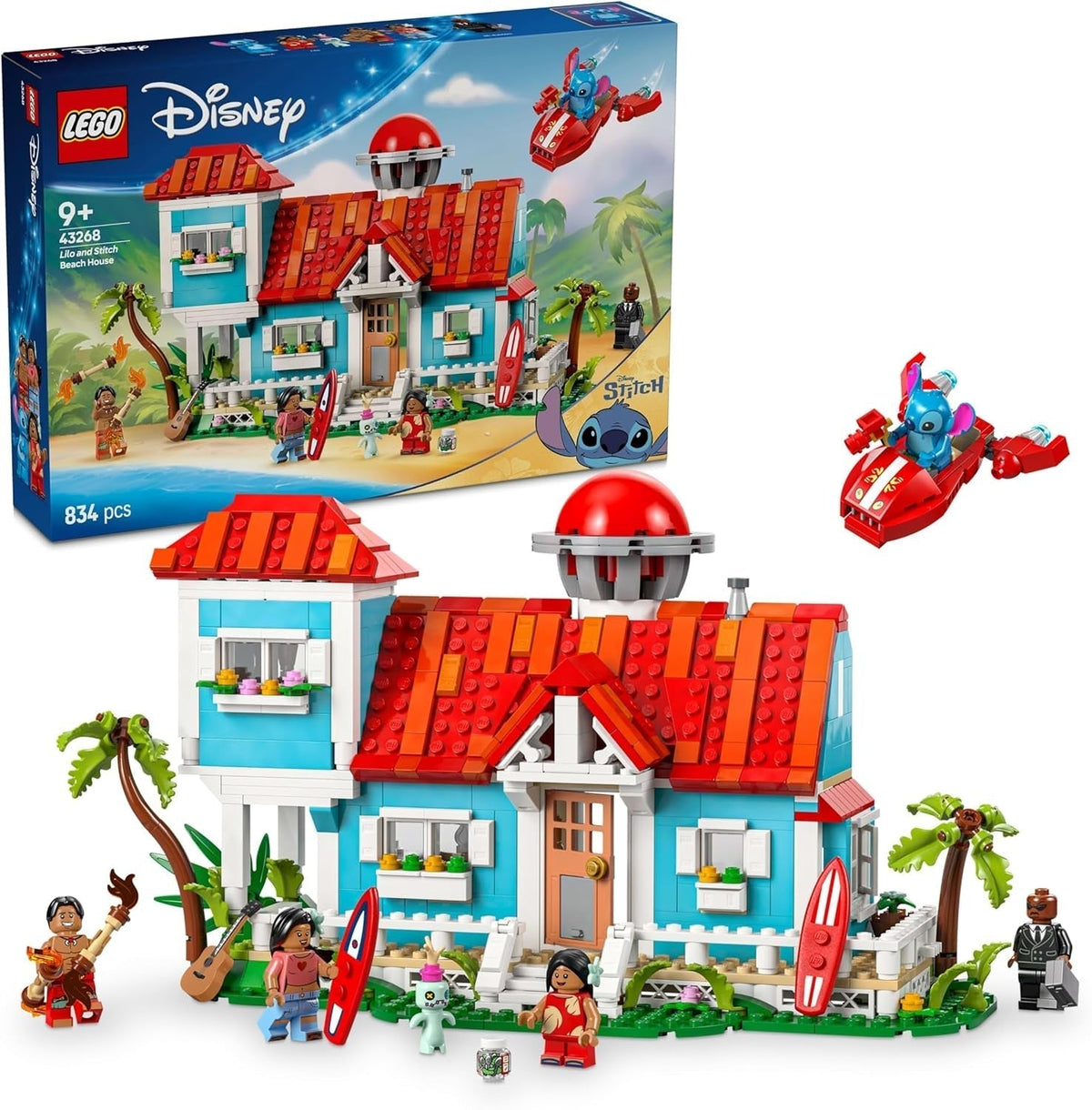LEGO Ç€ Disney "Lilo and Stitch" Beach House - Building Toy with 6 Rooms, Observatory, Spaceship and 5 Minifigures - Birthday Gift for Girls and Boys 9+ and Fans 43268 Building Sets Beuche den LEGO-Store Default Title