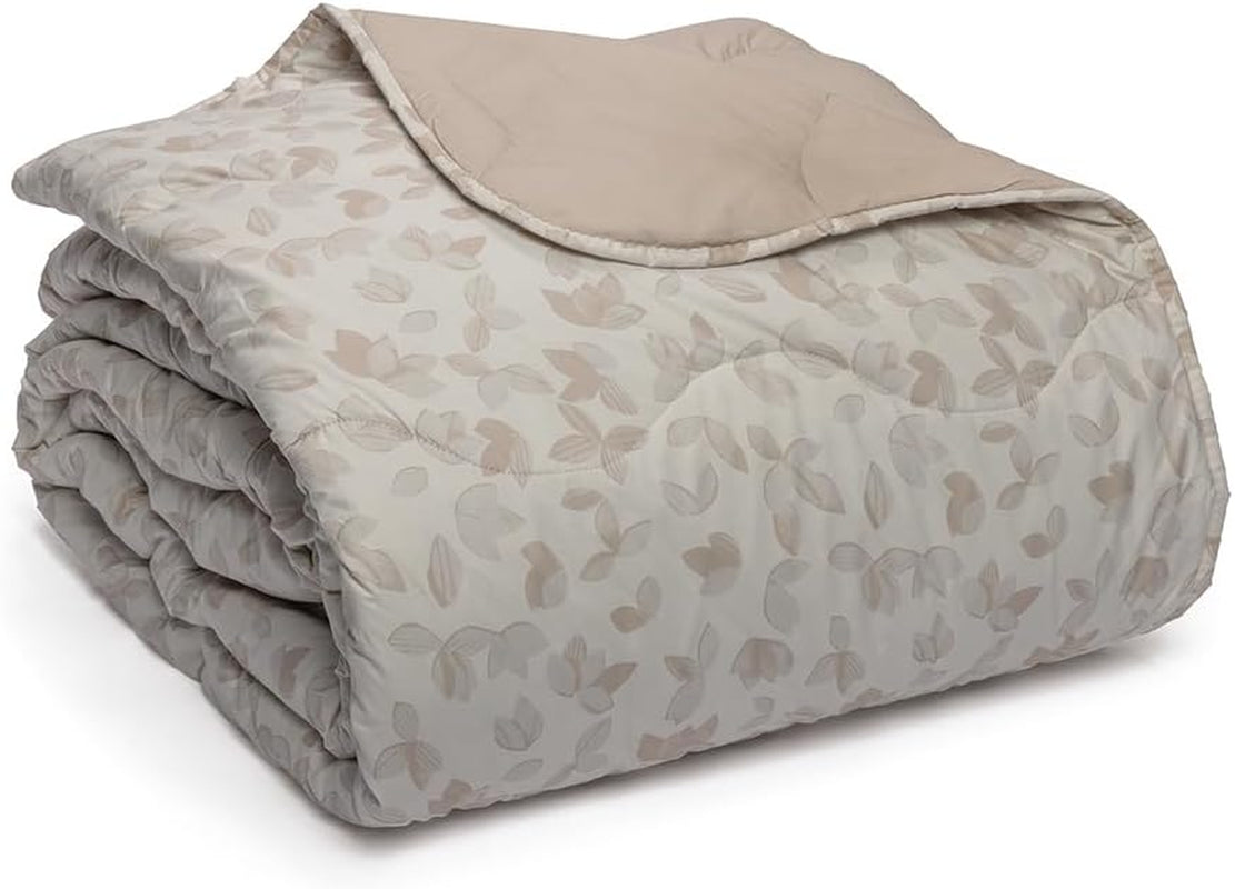 Foppapedretti bedside table & natural quilt for double bed 2P; sand leaves, 100% cotton cover, Made in Italy Quilts and quilts Naty Shop Sand with leaves 160 X 190 Cm