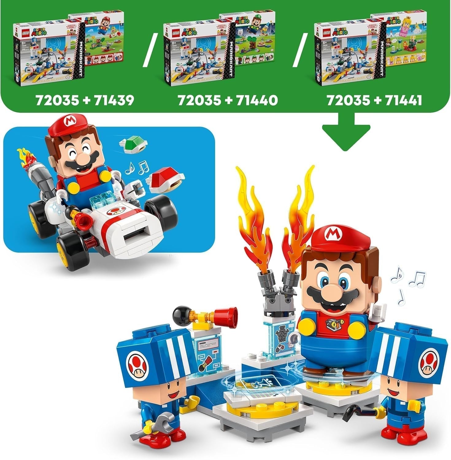 LEGO Super Mario: Mario Kart - Toad's Workshop, Nintendo character, customizable toy, adventure set, gift for boys, girls and gamers from 8 years old 72035 Building sets Besuche den LEGO-Store