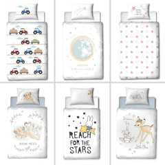 Lenjerie de pat pentru copii, iepuras si stele, bumbac Lenjerie de pat - copii Naty Shop