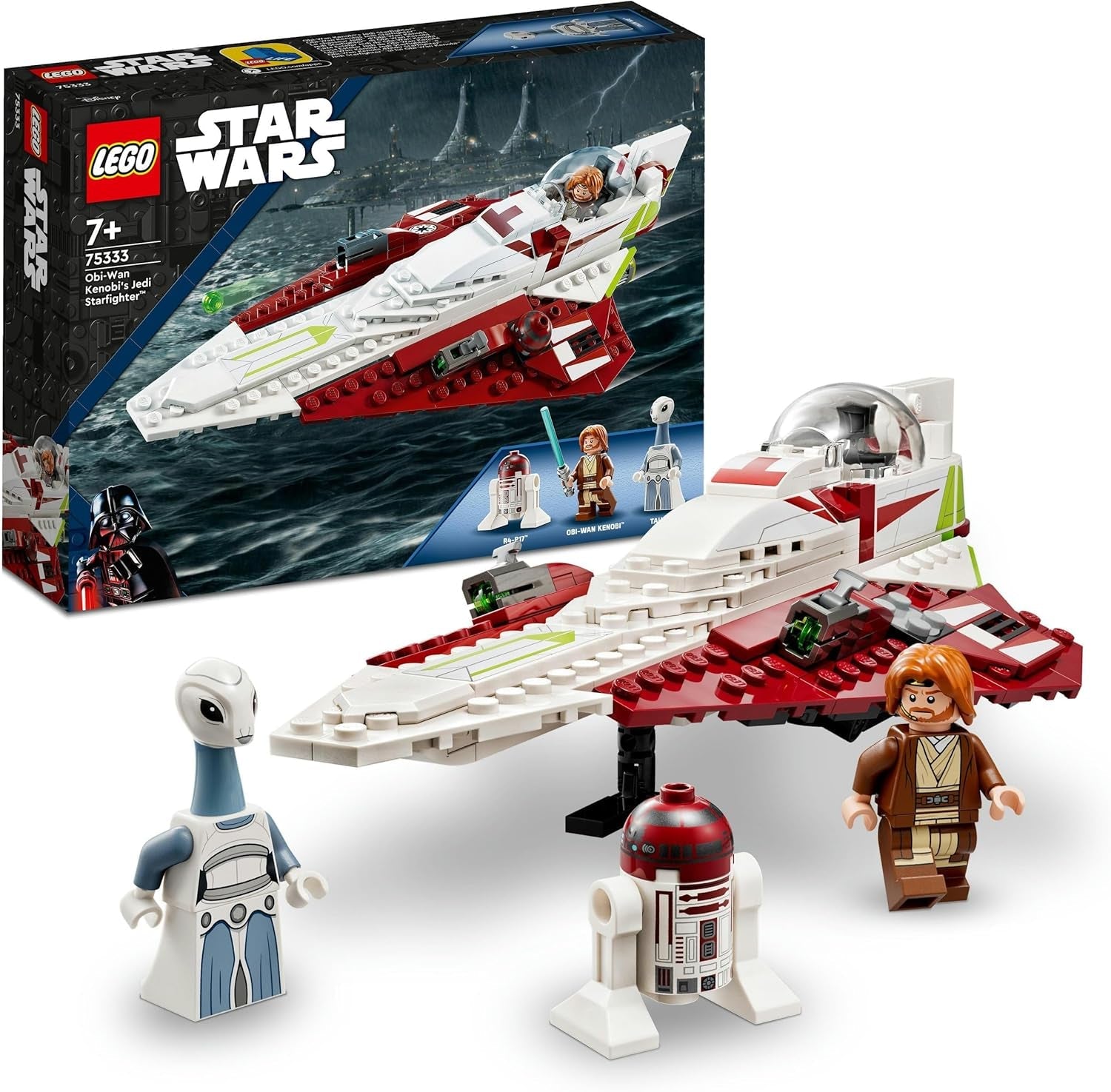 LEGO Star Wars Jedi Starfighter Obi-Wan Kenobi Buildable Toy with Taun We Droid Figure and Lightsaber Attack of the Clones Set 75333 Building Sets Besuche den LEGO-Store Single Bed