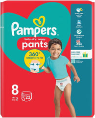 Pampers Baby-Dry diapers, size 8, 22 units, 19 kg+