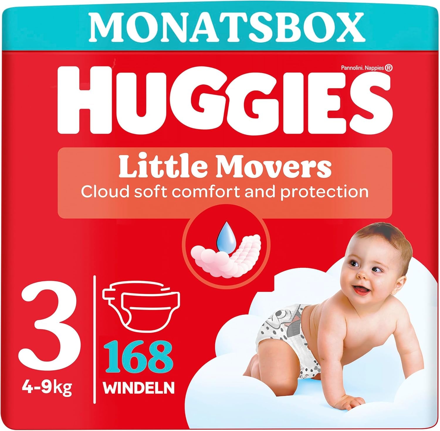 Huggies Baby Diapers Little Movers, Disney Design, Size 3, 168 Count (3 x 56), Monthly Box