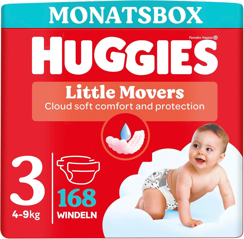 Huggies Baby Diapers Little Movers, Disney Design, Size 3, 168 Count (3 x 56), Monthly Box