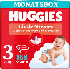 Huggies Baby Diapers Little Movers, Disney Design, Size 3, 168 Count (3 x 56), Monthly Box