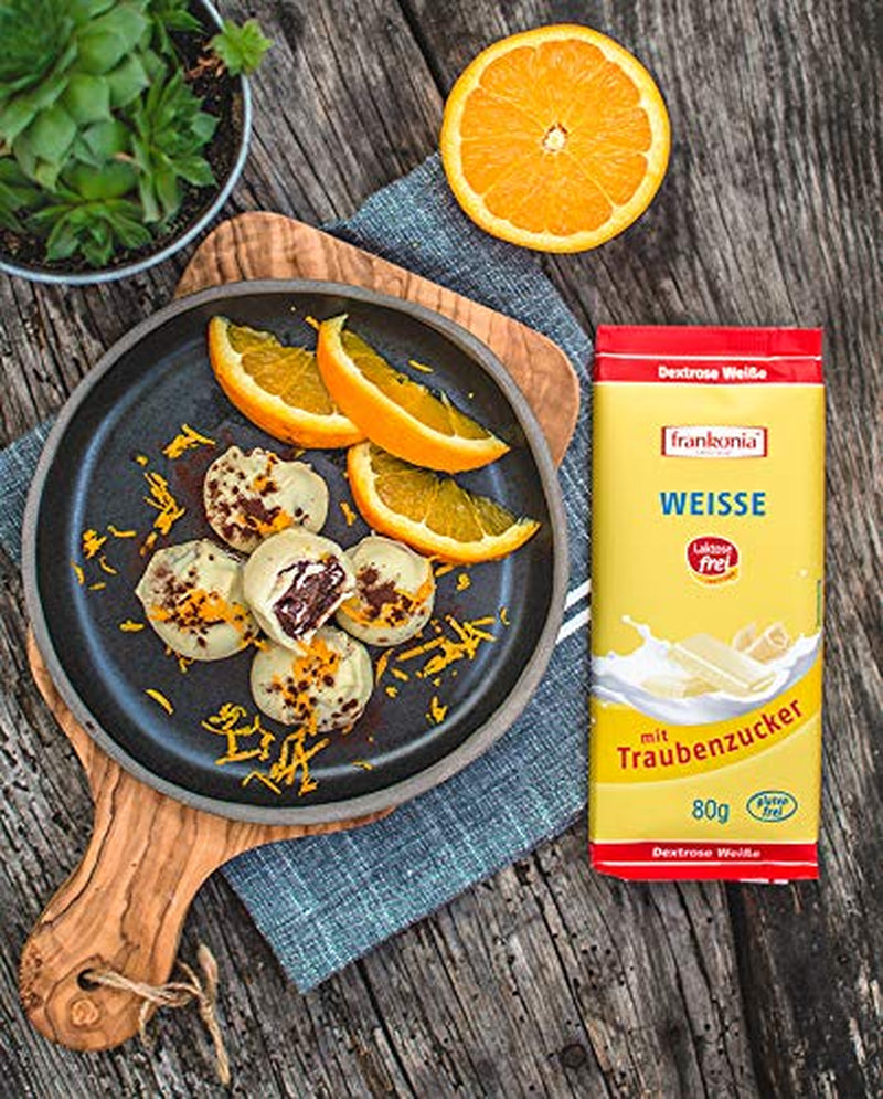 frankonia CHOCOLATE White chocolate with dextrose, lactose-free and gluten-free, 80 g