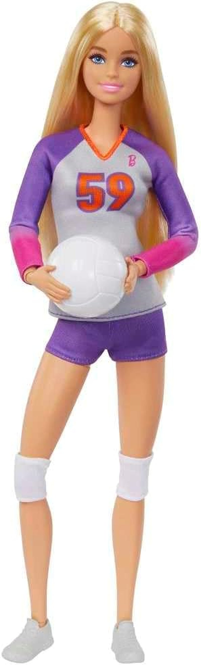 Barbie Made to Move - Volleyball Player Doll with T-shirt and Ball - 22 Joints for Realistic Play, Includes Volleyball and Sportswear, HKT72 Naty Shop Dolls
