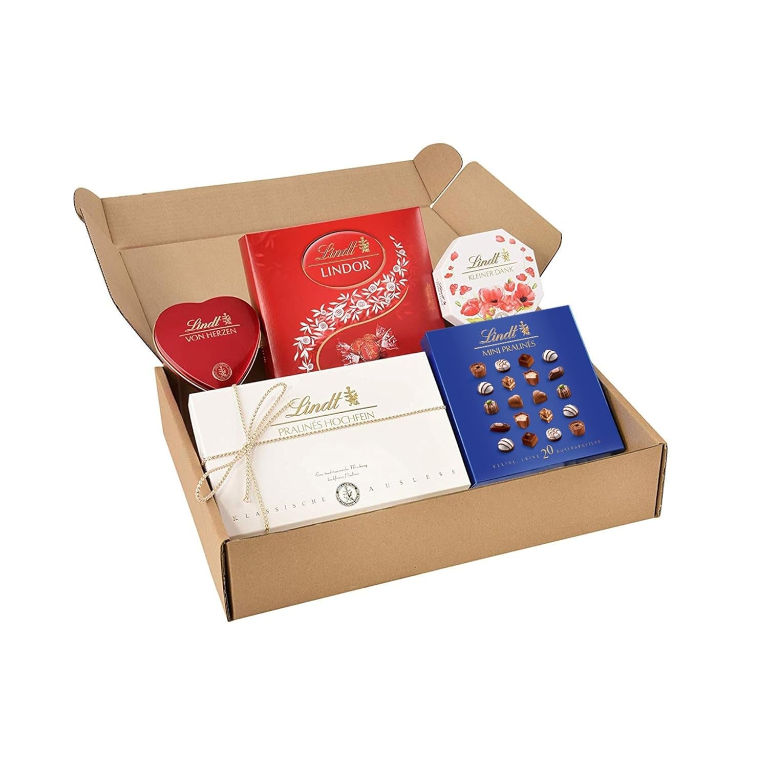 Lindt Chocolate Praline Gift Set | 477g | 5 boxes of Lindt pralines in the variants: Exquisite, Mini Praline, LINDOR Gift, Small Thank You, From the Heart | Praline gift | Chocolate gift