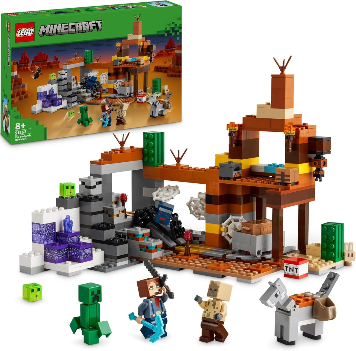 LEGO Minecraft Badlands Mine Video Game Mining Toy Set for Boys and Girls Ages 8+ Fun Building Bricks Adventure Set Birthday Gift 21263 Building Sets Besuche den LEGO-Store Default Title