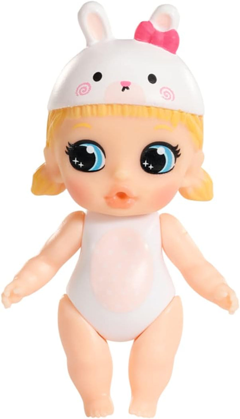 BABY born 904763 Autobuz Surpriză Bebeluși - autobuz de jucărie roz pentru păpuși mini mici, cu 2 păpuși exclusive, cărucior triplu, balansoar, carusel, tobogan și leagăn triplu.