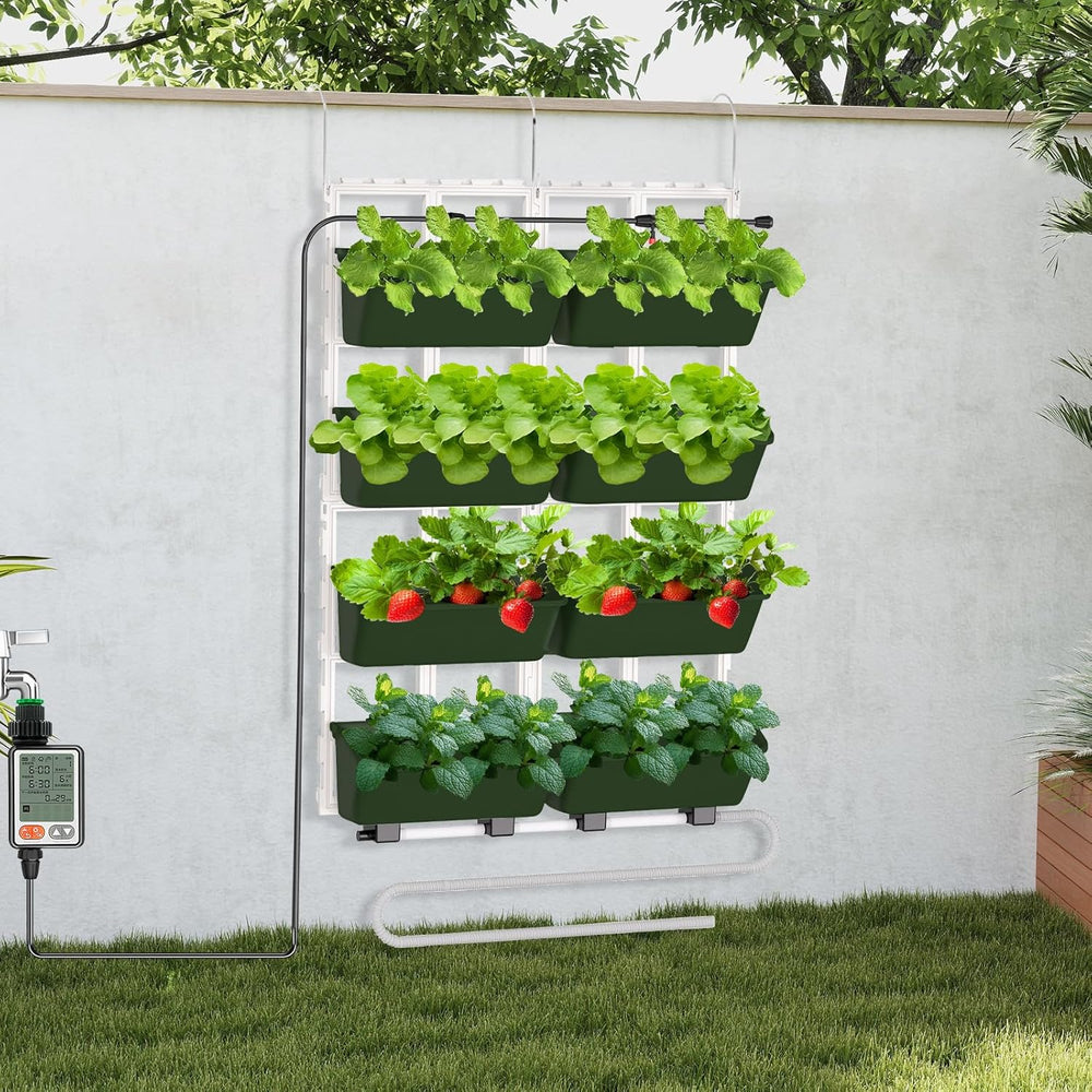 Hängende Vertikale Wand Pflanze, Vertikale Pflanzenwand Balkonbar Pflanzenwand Indoor mit Smart-Timer und Wasserpumpe Blumentopf Wand für Hof Garten Balkon Home Decoration