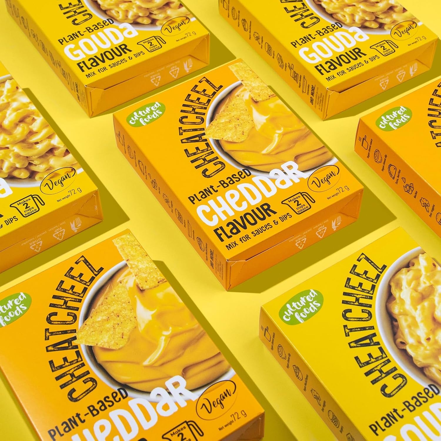 Cultured Foods Veganer Käse Käseersatz Laktosefrei Glutenfrei 2-er Set Gouda Und Cheddar CHEATCHEEZ