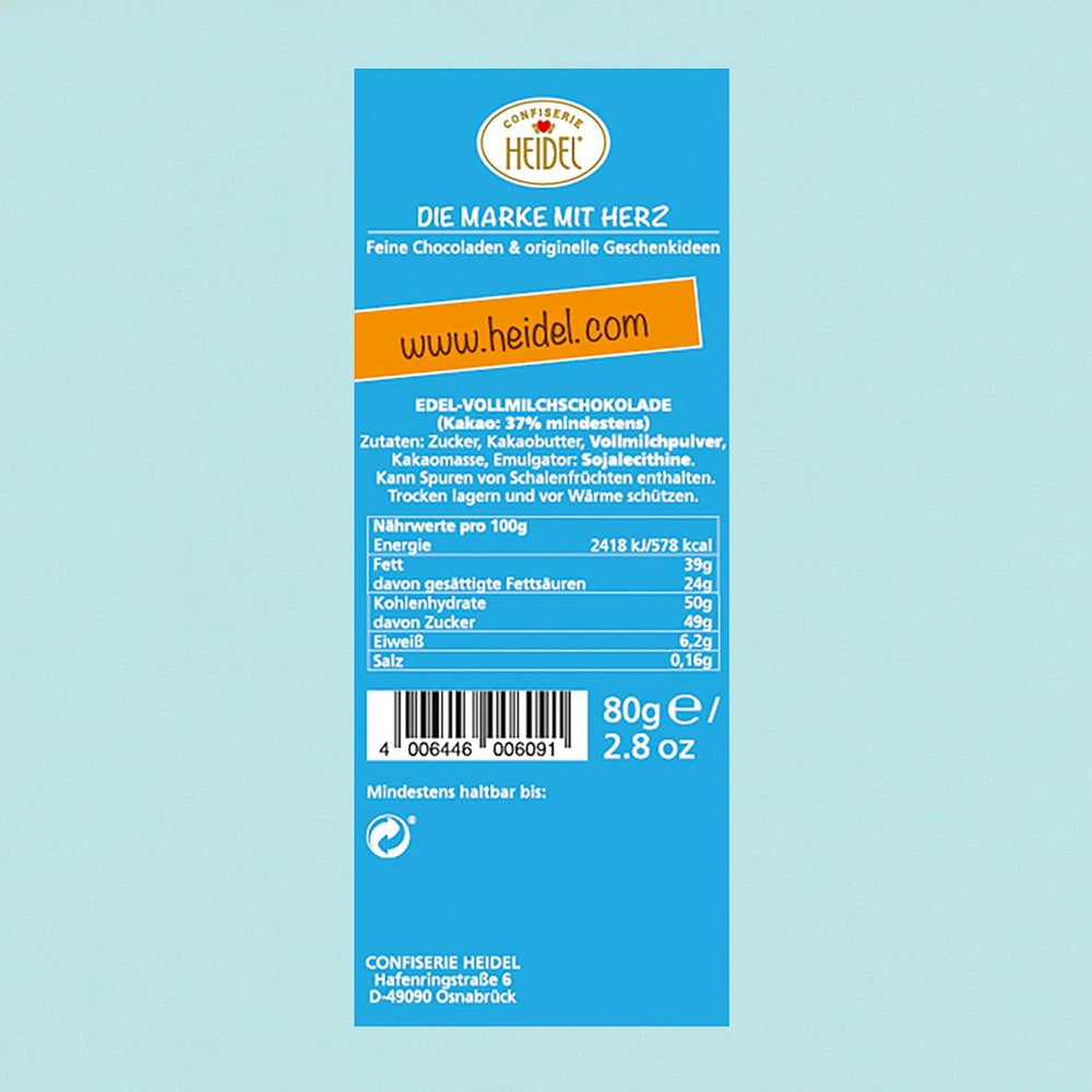 Heidel Thank You milk chocolate bars 3x80g, 16 mini-bars of 5g per package, Various expressions of gratitude, Exquisite gift idea