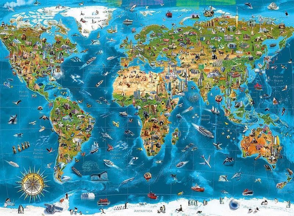 Educa - Wonder of the world, jigsaw puzzle 12000 pieces adults and children from 14 years old, world map (19057) Puzzle Naty Shop