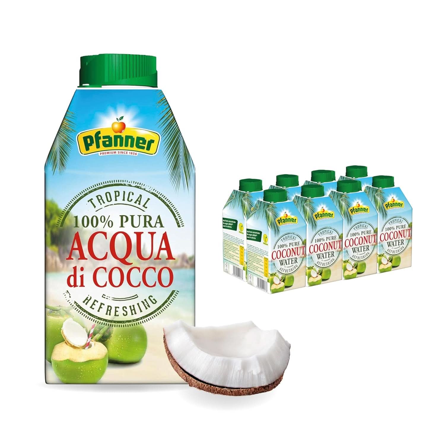 Pfanner Coconut Water Drink (8 X 500 ml) - Coconut water without sugar Naty Shop Default Title