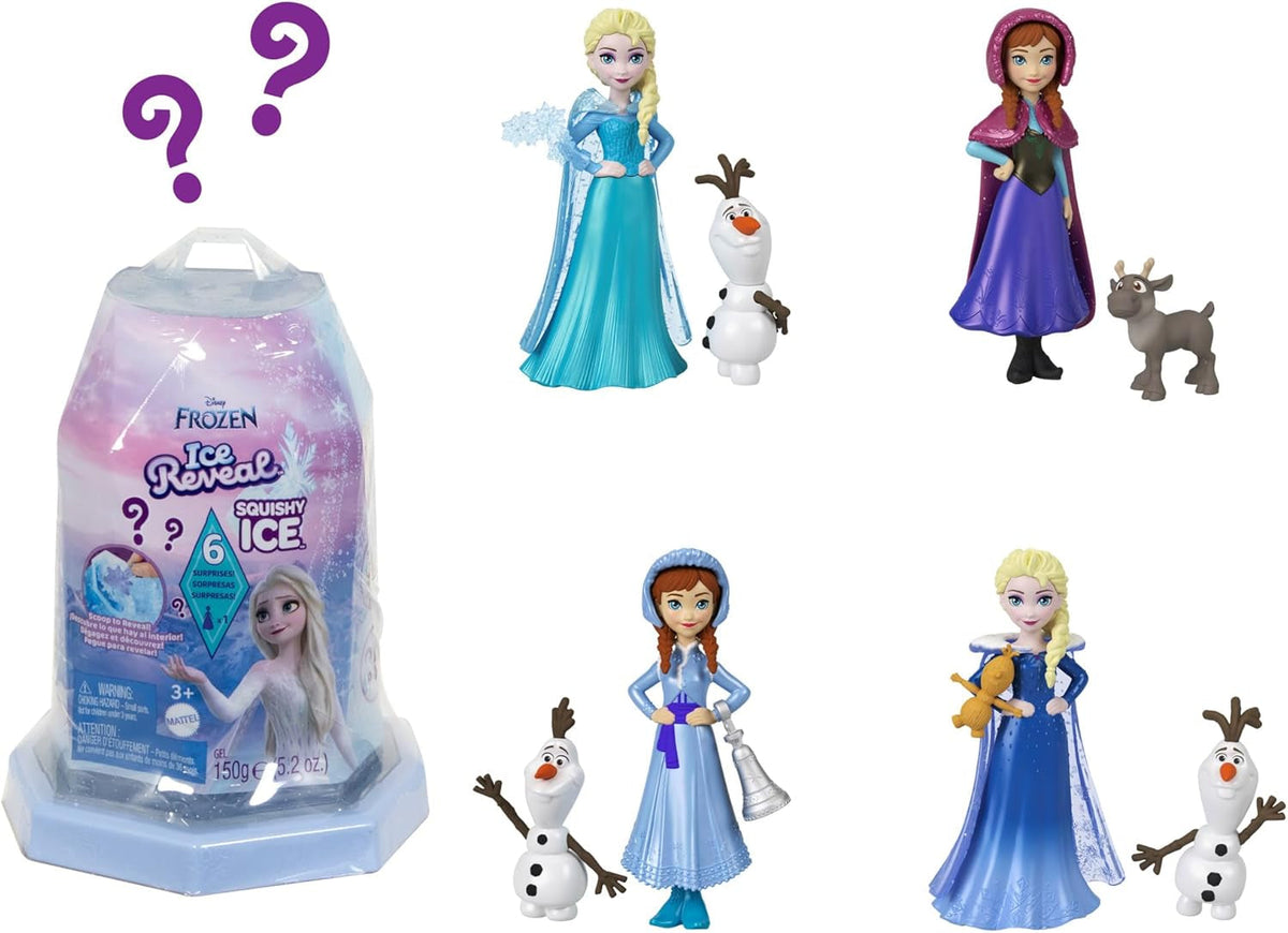 Mattel Disney Frozen Ice Reveal Squishy Ice Doll and 6 Surprises, including Friends figure and accessories (dolls may vary) HRN77 Naty Shop Disney Frozen Ice Reveal Dolls