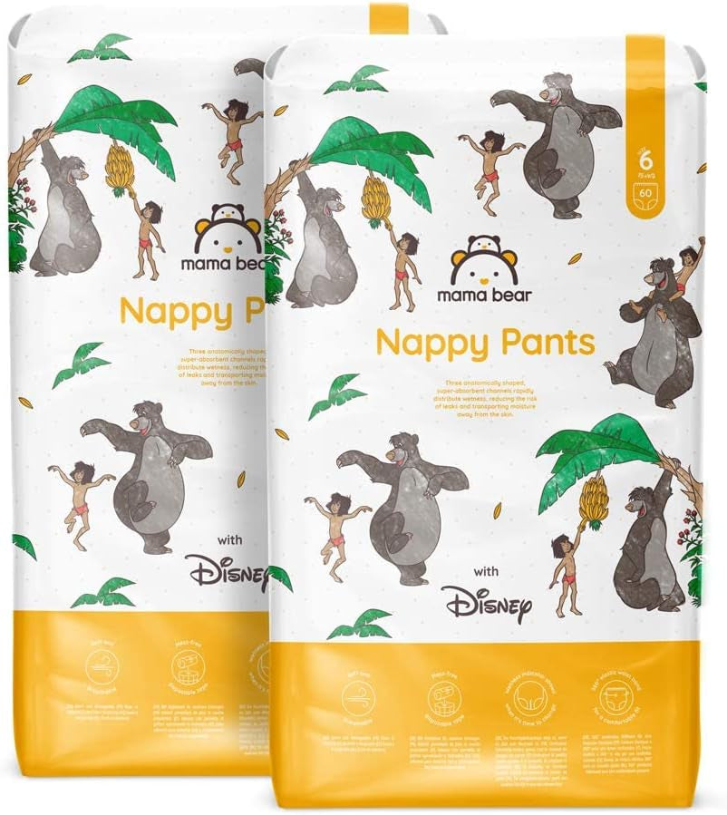 Amazon Brand: Mama Bear Disney Diapers, Size 5 (12-17kg) - Monthly Box, White, 140 Pieces (2 Packs of 70)