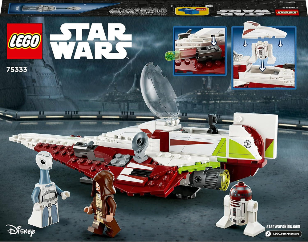 LEGO Star Wars Jedi Starfighter Obi-Wan Kenobi, Buildable Toy with Taun We, Droid Figure and Lightsaber, Attack of the Clones Set 75333 Building Sets Besuche den LEGO-Store