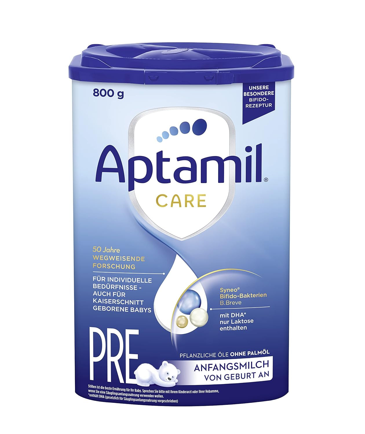 Aptamil Care PRE – Anfangsmilch von Geburt an, Mit DHA & Comfort – Spezialnahrung von Geburt an, Zum Diet Management, Bei Koliken, Blähungen & Verstopfungen, Palmöl, Milchpulver, 1x 800 g