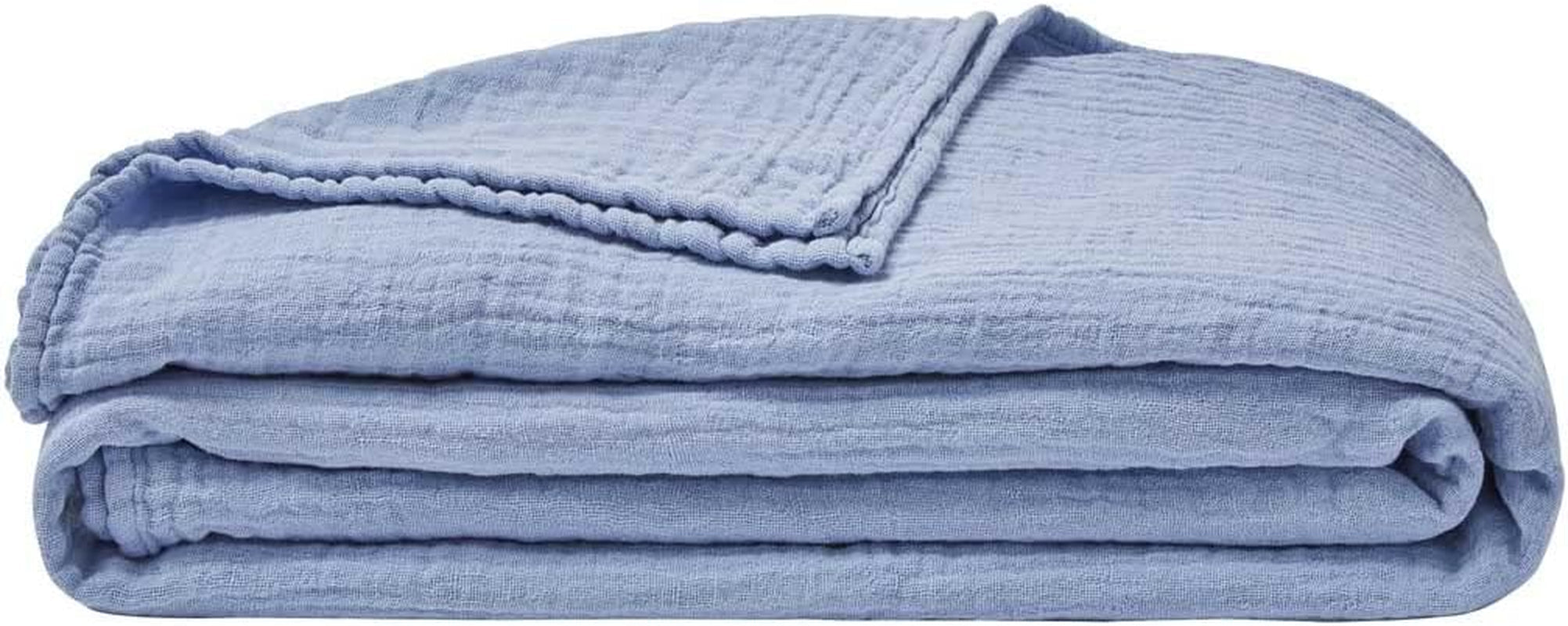 ESSIX Plaid, Monocolor, Fabricat din tifon de bumbac, Jazzy, 130 X 170 Cm Plapumi si pilote Naty Shop Albastru