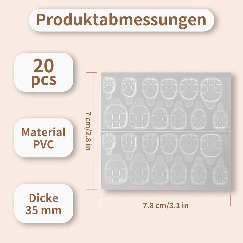 20 de tablete adezive pentru unghii cu jeleu – tampoane adezive transparente, puternice, cu două fețe, impermeabile, reutilizabile, pentru unghii prinse prin presare, set manichiură DIY, accesorii pentru unghii