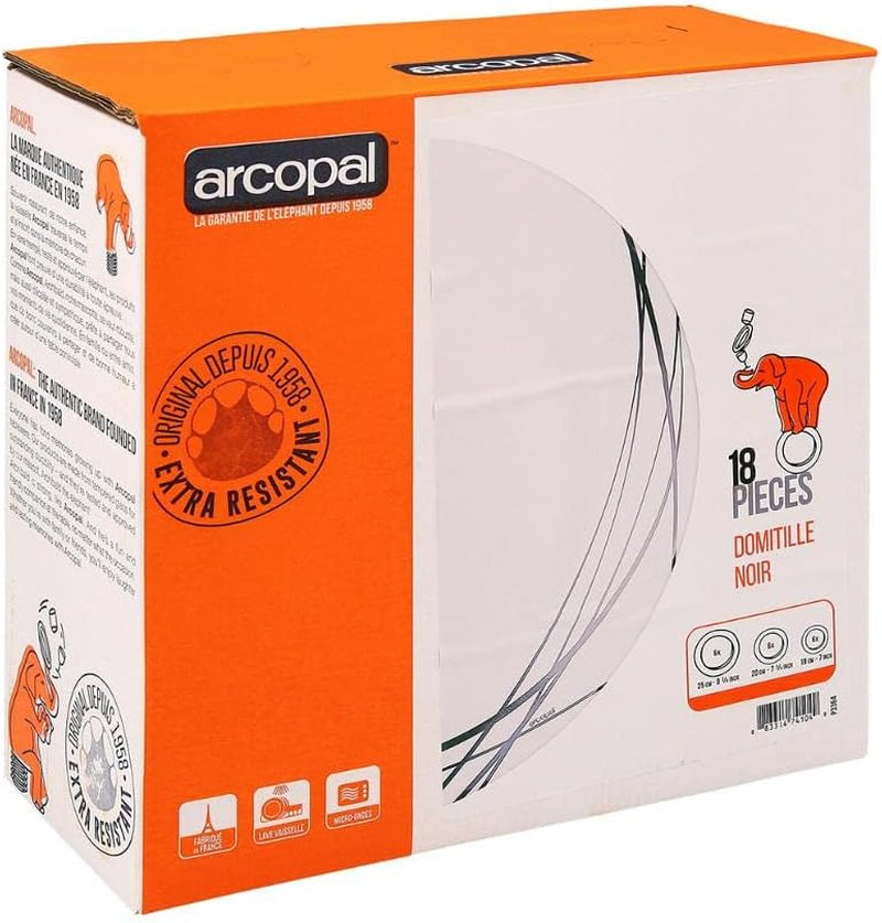 Luminarc Domitille Tafelservice, 18-Teilig, Opal, Keramik, Weiß Tableware sets Naty Shop