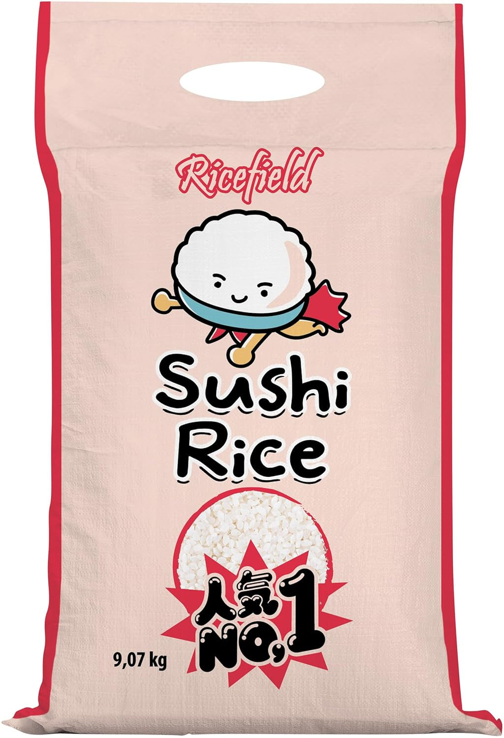 RICEFIELD Rice for Sushi, Round Grain, Japonica - 1 x 9.07 kg