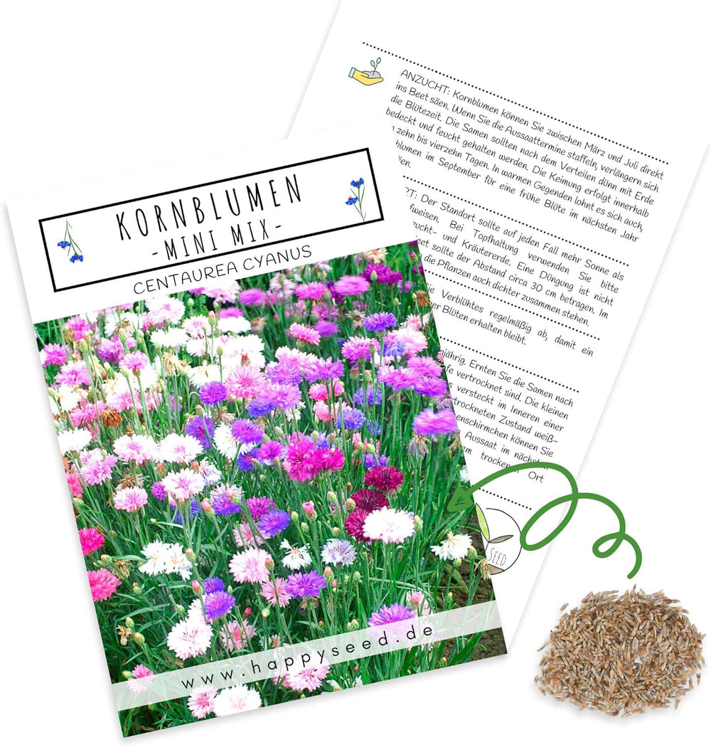 Centaurea cyanus seeds - Beautiful and vibrant flowers with a long flowering period for a colorful flower meadow (Mix, 1000 seeds, 80 cm)