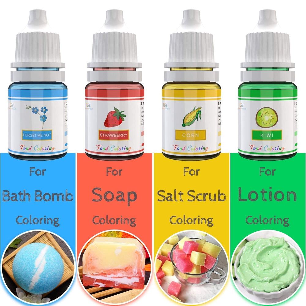 Colorant alimentar - Set de 24 de culori colorant alimentar lichid pentru copt torturi, fursecuri, fondant, macaroane - Colorant alimentar pentru decorarea torturilor, săpunuri DIY, colorant pentru artizanat - 6 ml fiecare