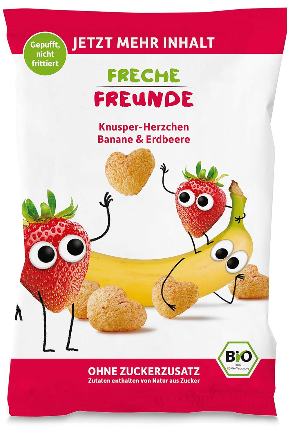 100% Strawberry Organic Fruit Chips Freeze Dried Strawberry Chips Pack of 12 (12 x 12g) and Crispy Hearts Banana & Strawberry Organic Kids & Baby Snack (9 x 30g) 270g