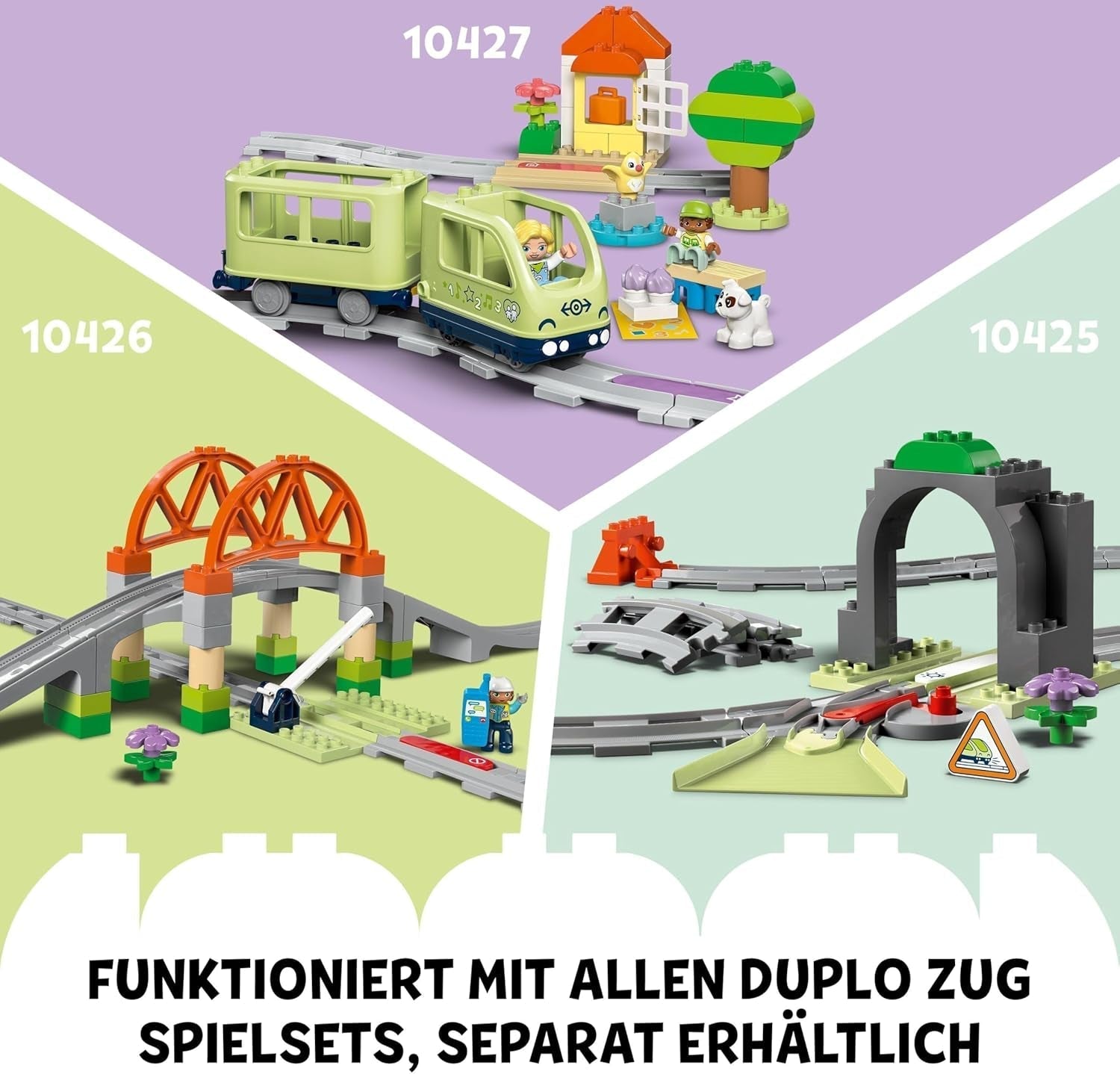LEGO DUPLO Town Interactive Adventure Train, Playset with Lights and Sounds for Role Play, Allows 2-Year-Olds to Build Tracks, Preschool Educational Toy 10427 Building Sets Besuche den LEGO-Store
