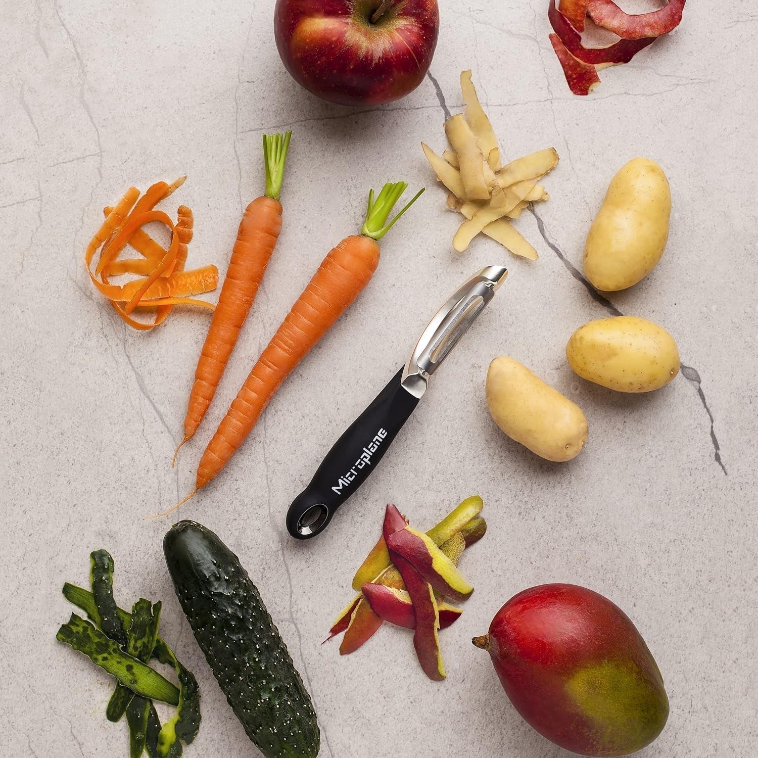 Naty Shop Microplane Professional Double Blade Stainless Steel Ambidextrous Peeler