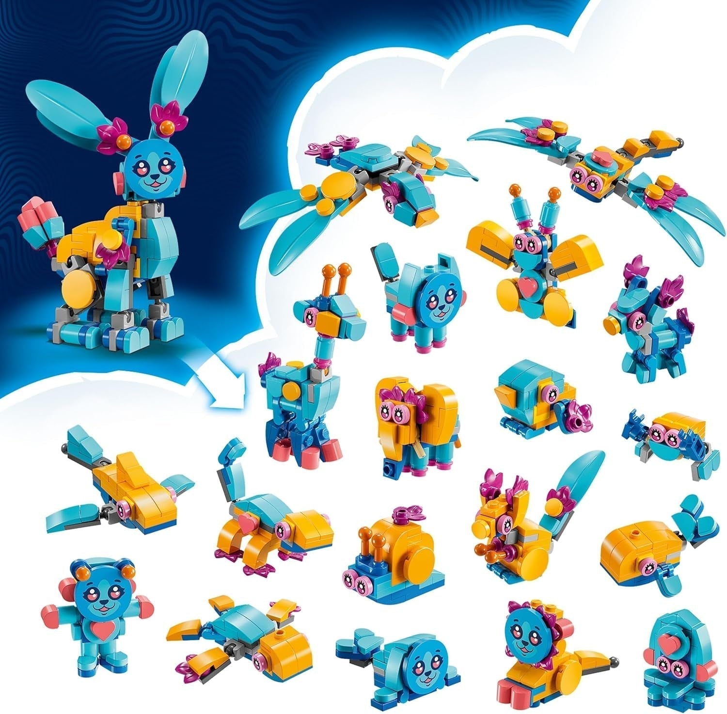 LEGO Dreamzzz Bunchus Creative Animal Adventures Kids Toy Bunny 20-In-1 Fantasy Playset with Minifigure Izzie Gift for Girls and Boys 7 Years Old 71488 Building Sets Besuche den LEGO-Store