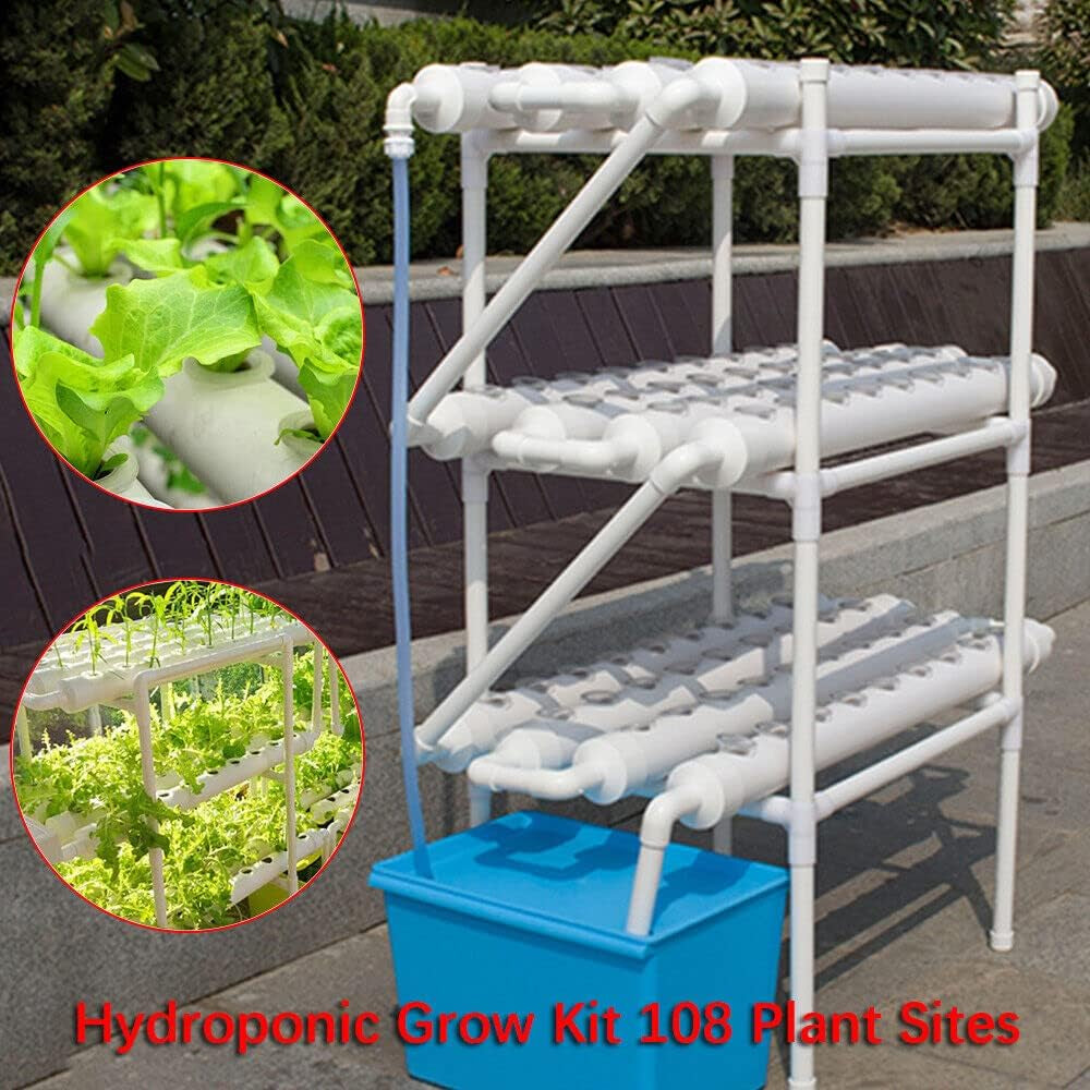 3 Tier Hydroponic Grow System Kit 108 Growing Places Hydroponic System for Vegetables Grow Kit Soilless Grow System Hydroponic Kits for Leafy Vegetables.