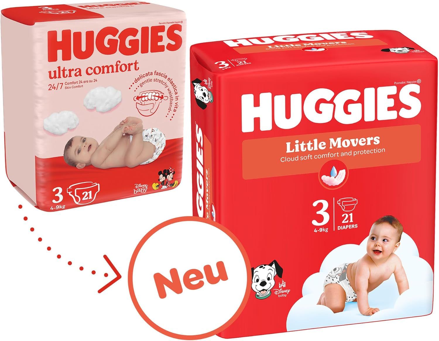 Huggies Baby Diapers Little Movers, Disney Design, Size 3, 168 Count (3 x 56), Monthly Box
