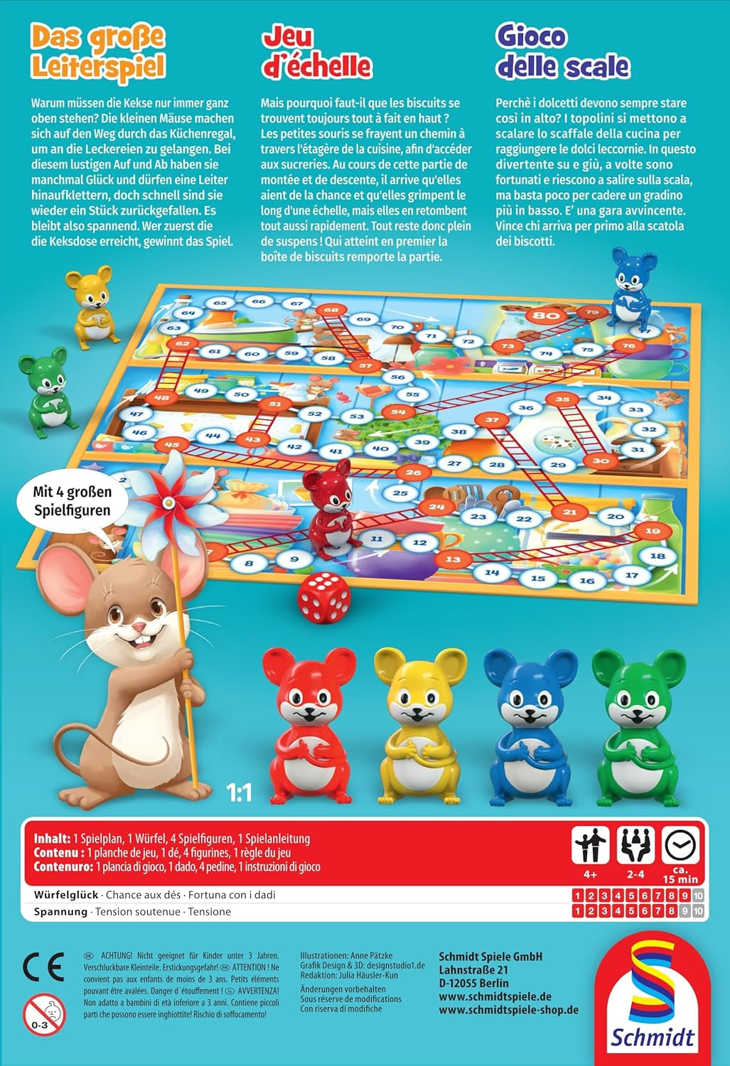 Schmidt Spiele 40553 Large Ladder Game, Game for children, 52 x 36 cm