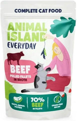 Nassfutter Katze Erwachsene Geschreddertes Rind in Brühe Hoher Fleischanteil Getreidefrei Alleinfuttermittel, 12 x 85g