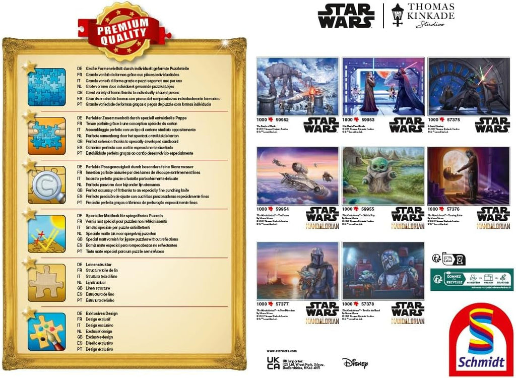 Schmidt Spiele 58430 Thomas Kinkade, Star Wars, Trezirea lui Reys, puzzle jigsaw 1000 piese Puzzle Naty Shop