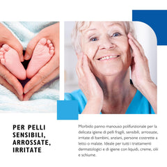 BIODERM Cellusoft - soft, multifunctional, disposable viscose and polyester wet wipes - multifunctional wipes for the delicate hygiene of sensitive and reddened skin of the elderly and children - 30 x 38 cm (50