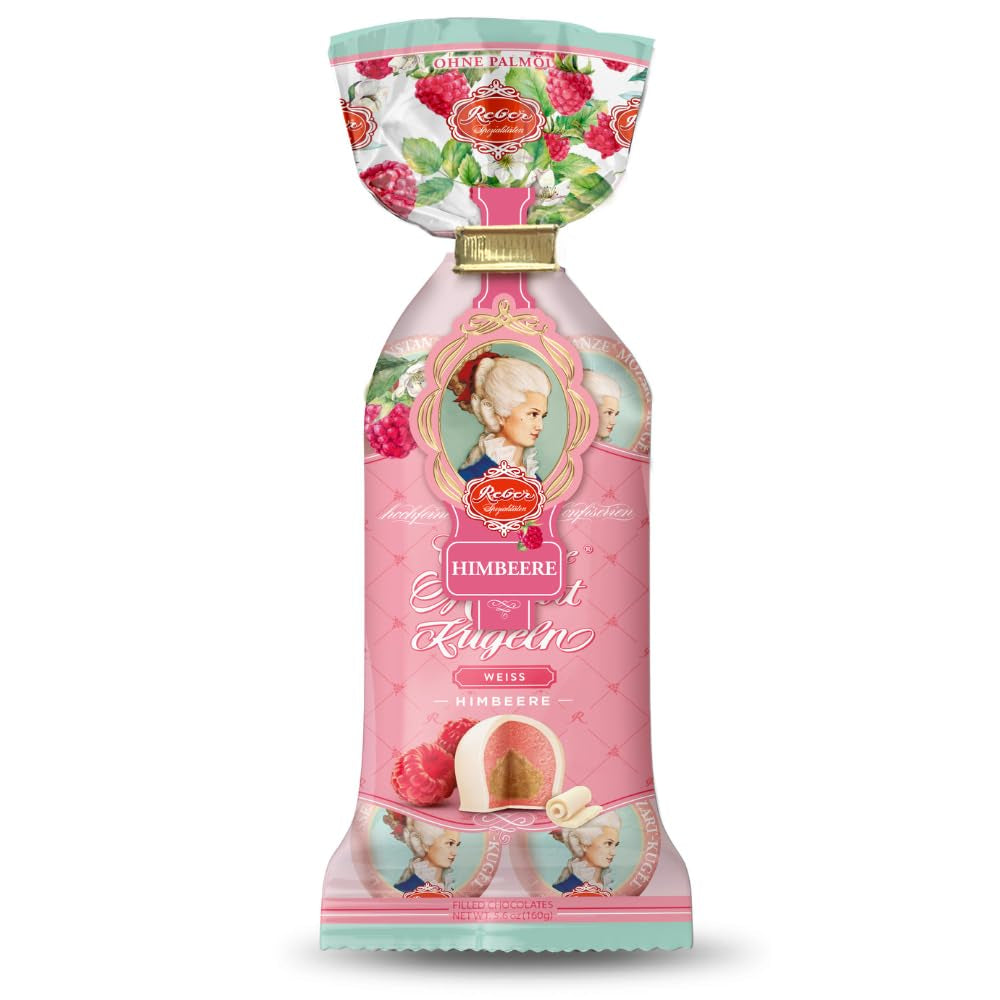 Reber Mozart balls with dark chocolate, pack of 6 with marzipan and nougat, vegan - 1 x 120 g