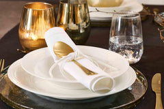 Ritzenhoff & Breker Sofia Tafelservice 12-teilig, Speiseteller (26 cm) und Suppenteller (22 cm) für 6 Personen, Tafel-Set mit feinem Rillenrelief, Fine-Dining-Geschirr, Porzellan, Weiß