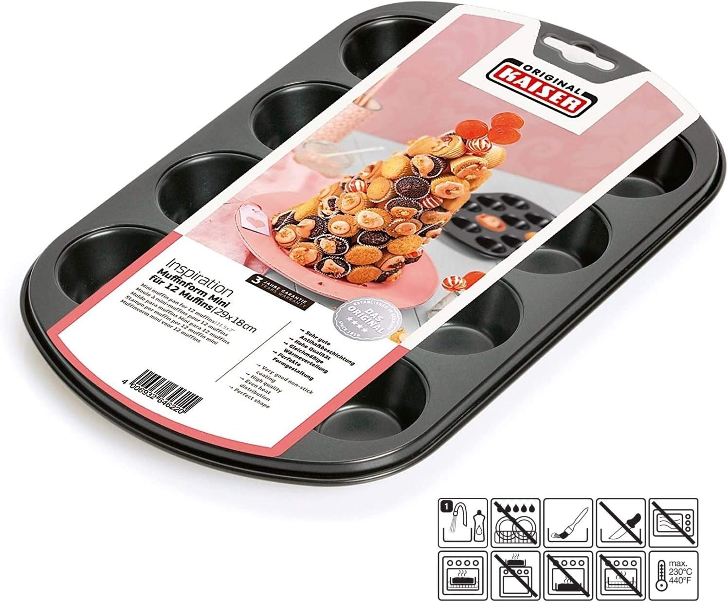 Original Kaiser Inspiration, Pan for 12 muffins 38 X 27 cm Naty Shop