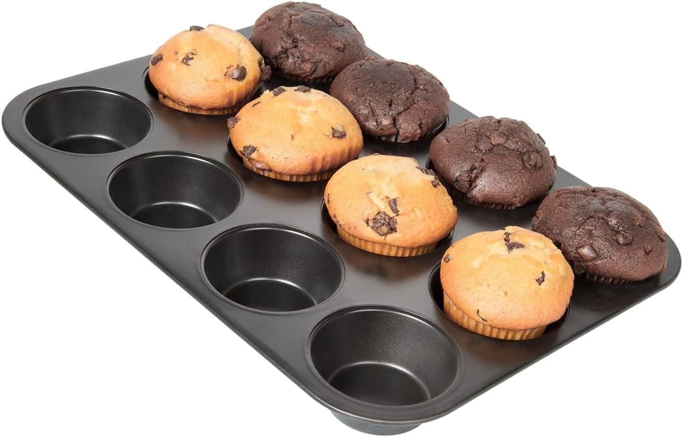 Wenco Muffinform 12Er Antihaft Backblech, Spülmaschinengeeignet, Karbonstahl – Muffinblech Für 12 Muffin – Hitzebeständig Bis 220°C, Schwarz Molds and baking trays Naty Shop
