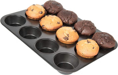 Wenco Muffinform 12Er Antihaft Backblech, Spülmaschinengeeignet, Karbonstahl – Muffinblech Für 12 Muffin – Hitzebeständig Bis 220°C, Schwarz Molds and baking trays Naty Shop