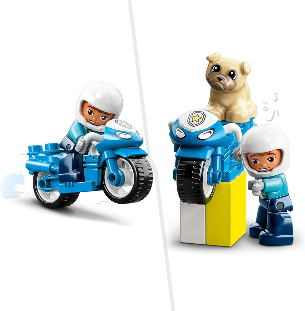 LEGO 10967 DUPLO police motorcycle, Police toy for toddlers from 2 years old, Ideal toy for motor skills for babies, Toy motorcycle Building sets Besuche den LEGO-Store