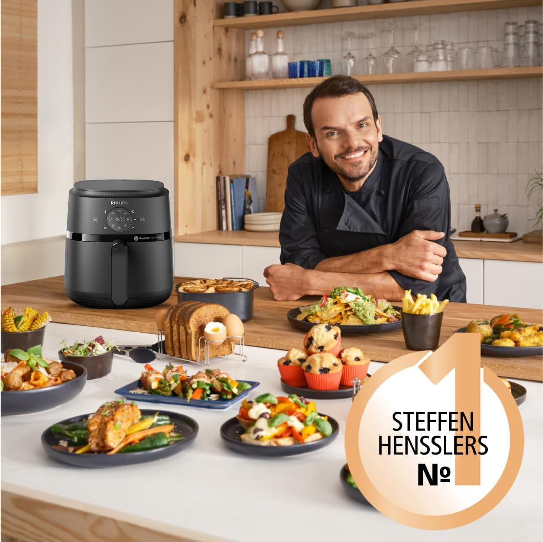 Philips Airfryer 2000 series 4.2L - Digital touch screen, 13 cooking options, 9 preset functions, Up to 90% less fat with Rapidair technology, power 1500W Appliances Naty Shop